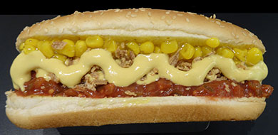 Imbissbox Hot Dog Tomato Corn